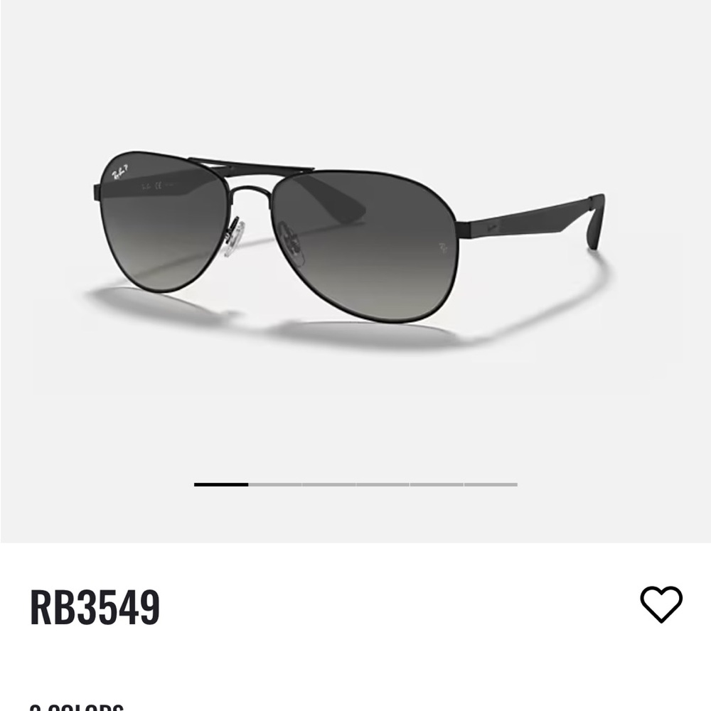 Ray-Ban Gray Aviator Sunglasses Polarized Polished Black with Grey Lense